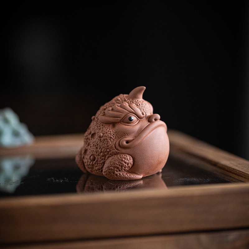 速发迷你金蟾紫砂茶宠摆件精品可养茶玩招财茶台桌面茶盘装饰茶具