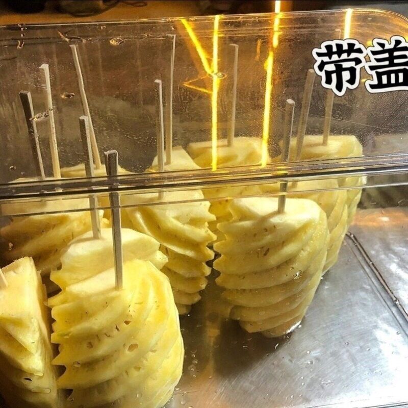 速发泡菠萝专用缸透明展示盒子商用水果店摆摊卖装盐水菠萝的玻璃