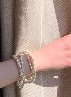 速发多层简约珍珠手链小众流行时尚设计感精致轻奢百搭手链