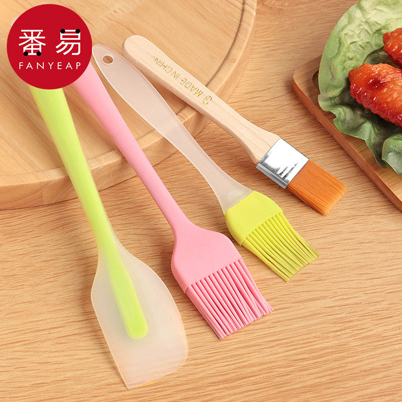 油刷A1vq001-厨房烙饼烘焙用具硅胶刷毛刷煎饼家用烧烤刷软毛小