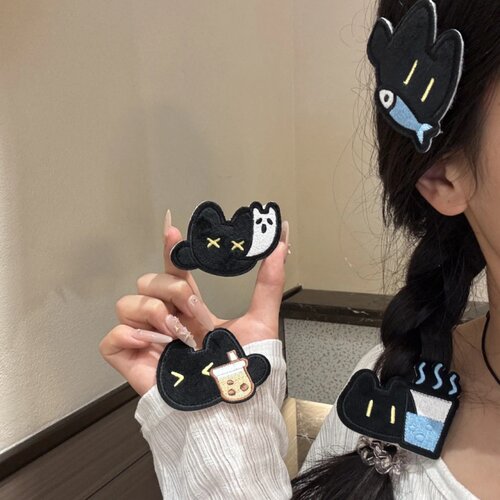 小黑猫魔术贴无痕碎发整理神器