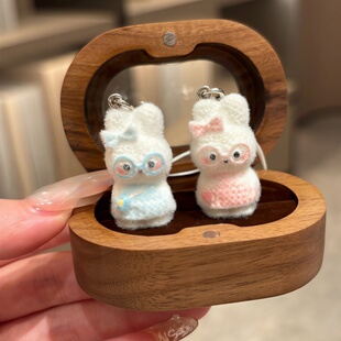 可爱米菲兔植绒挂件女生小众卡通立体手机链包包挂饰挂绳闺蜜礼物