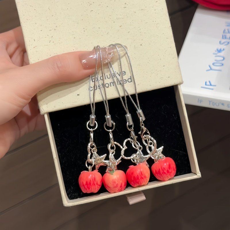 一颗小苹果创意仿真苹果手机链包包挂件钥匙扣挂饰送闺蜜礼物配饰