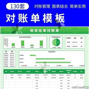 企业财务对账单模板Excel格式客户账目往来供应商收款销售明细表
