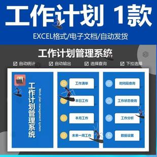 工作计划管理系统 自动统计输出 本周日未来工作计划表EXCEL模板