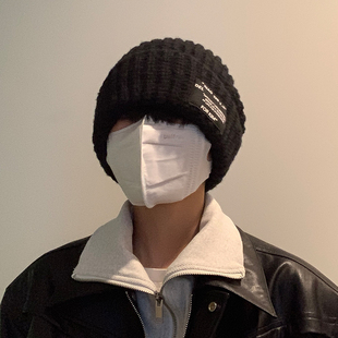 针织帽男 加绒保暖百搭冷帽宽松冬季 大头围帽子男士 秋冬潮毛线男款