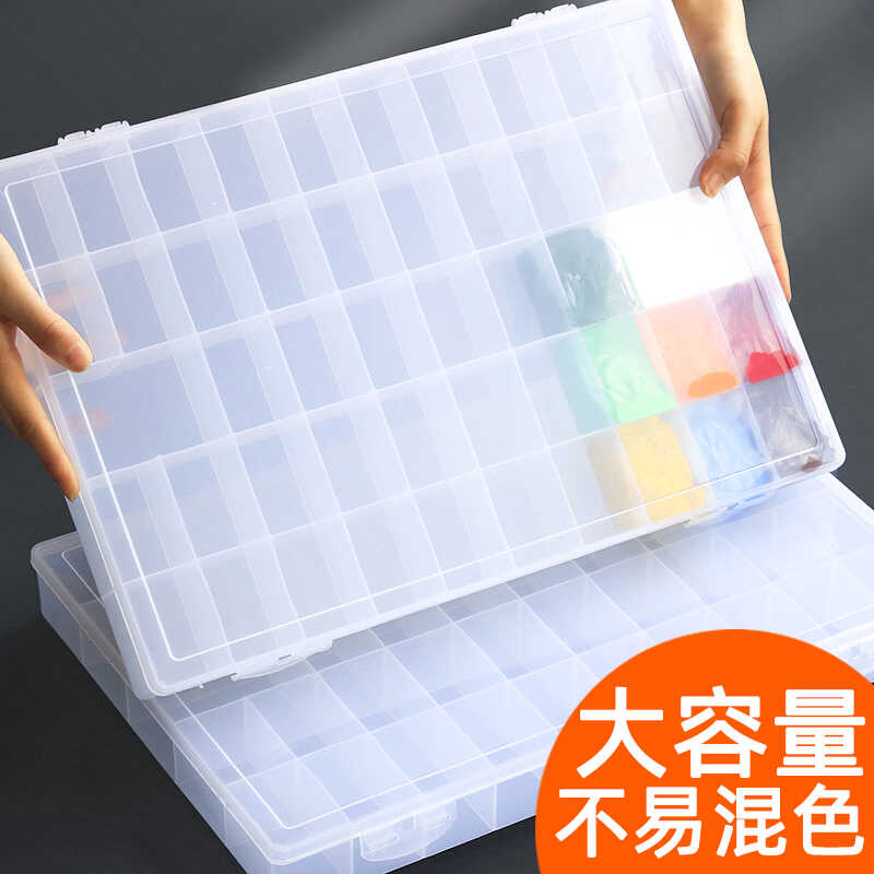 水粉颜料盒36格大容量便携式油画丙烯调色盘密封分装透明24格收纳