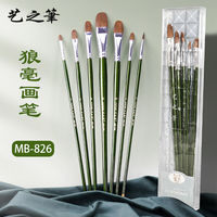 艺之笔MB-826水粉笔套装油画丙烯颜料排笔平头笔美术生专用狼毫鸭