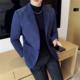 商务休闲条纹高级感西装 秋季 修身 灯芯绒西服外套男韩版 上衣潮 男士