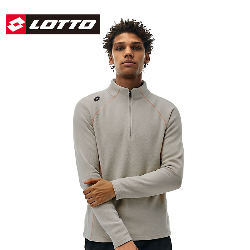 LOTTO乐途男女款加绒运动上衣2025秋冬新款半开衫立领休闲长袖T恤,运动服/休闲服装,运动T恤,淘宝优惠券,粉丝福利购,淘宝优惠卷
