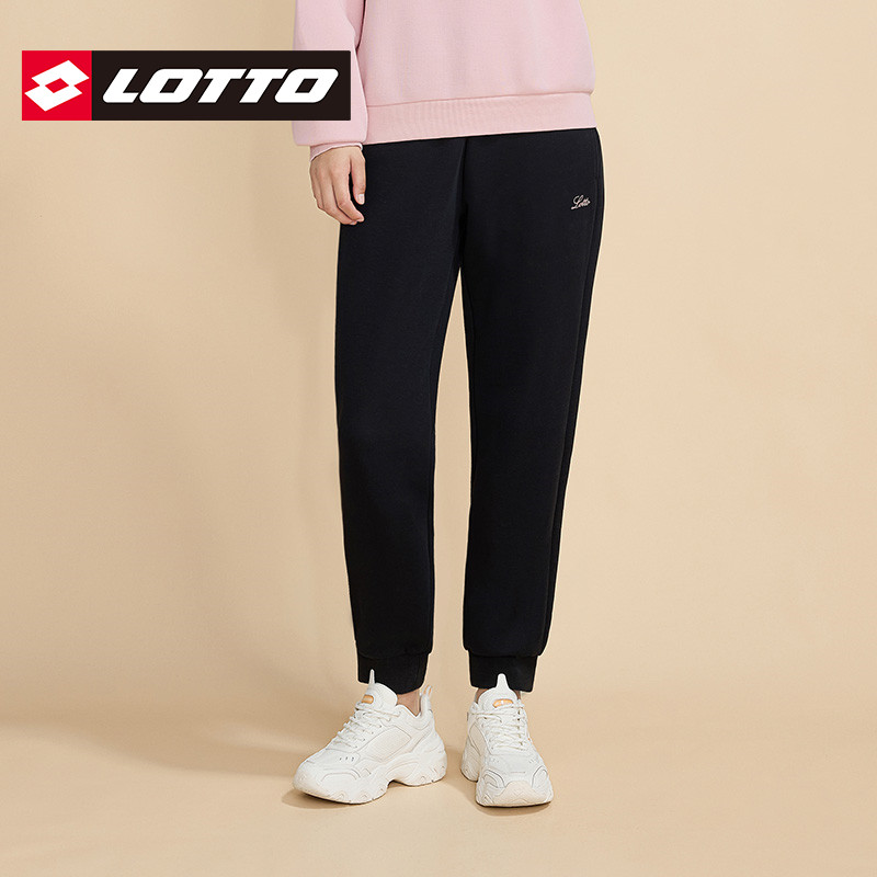 LOTTO乐途女士2026新款春秋束脚运动裤休闲针织长裤弹力收口裤子