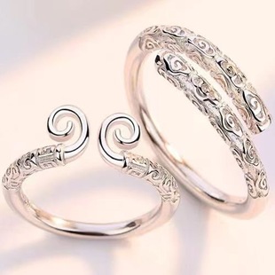 黑神话金箍棒戒指男女情侣紧箍咒指环小众设计感开口悟空食指戒指