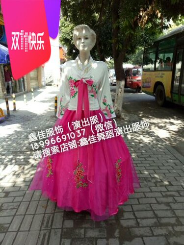 韩国传统女士宫廷韩服演出服舞台舞蹈朝鲜民族服古装表演定做