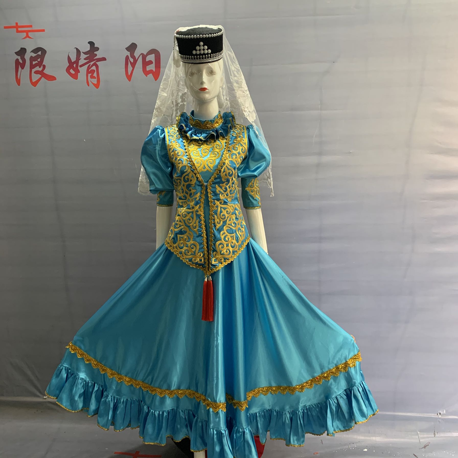 塔塔尔族新款族服装塔吉克族塔塔尔族服装桃李杯56个民族服装定做