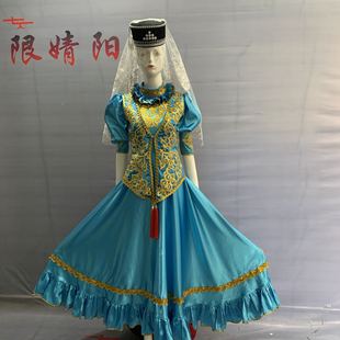 塔塔尔族新款族服装塔吉克族塔塔尔族服装桃李杯56个民族服装定做