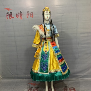 藏族舞蹈演出服女舞台成人艺考练习藏服少数民族藏装考级练功服装