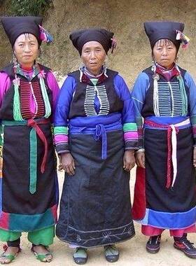 布朗族女装高端定制少数民族布朗族服装绿色长款舞蹈舞台表演女装