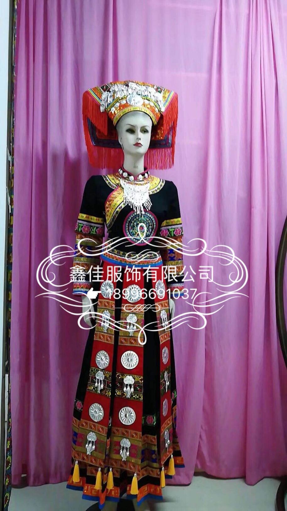 2020新款壮旅游服装长款红色民族服饰56个民族风情套装壮族爆款服