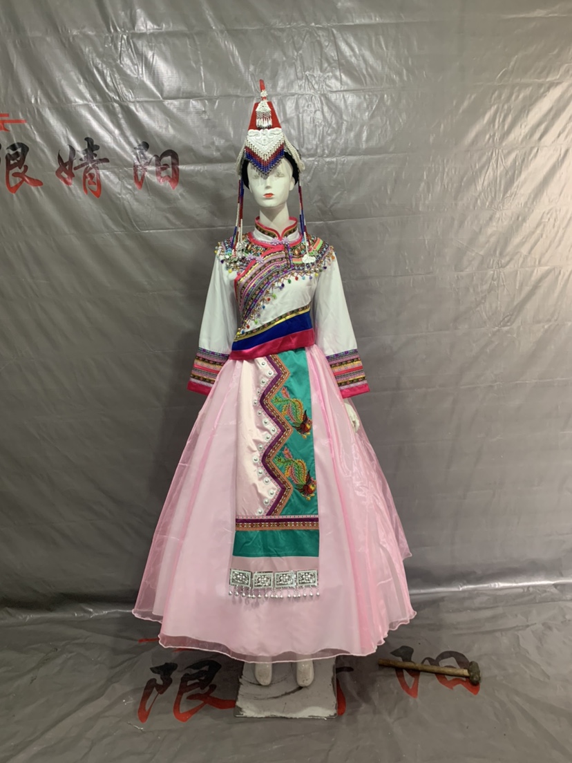 2023年畲族女装舞台表演服拍照民族大码服饰短裙套装秋冬季节长款