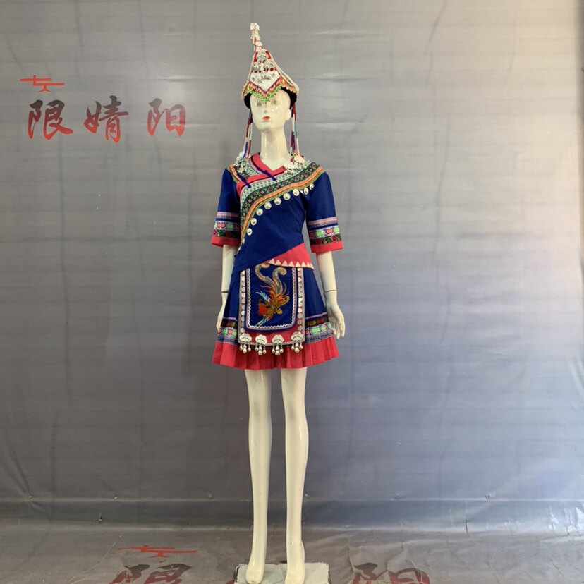 新款畲族服装女景宁少数民族婚嫁服高端头饰刺绣服饰大码秋冬长裙