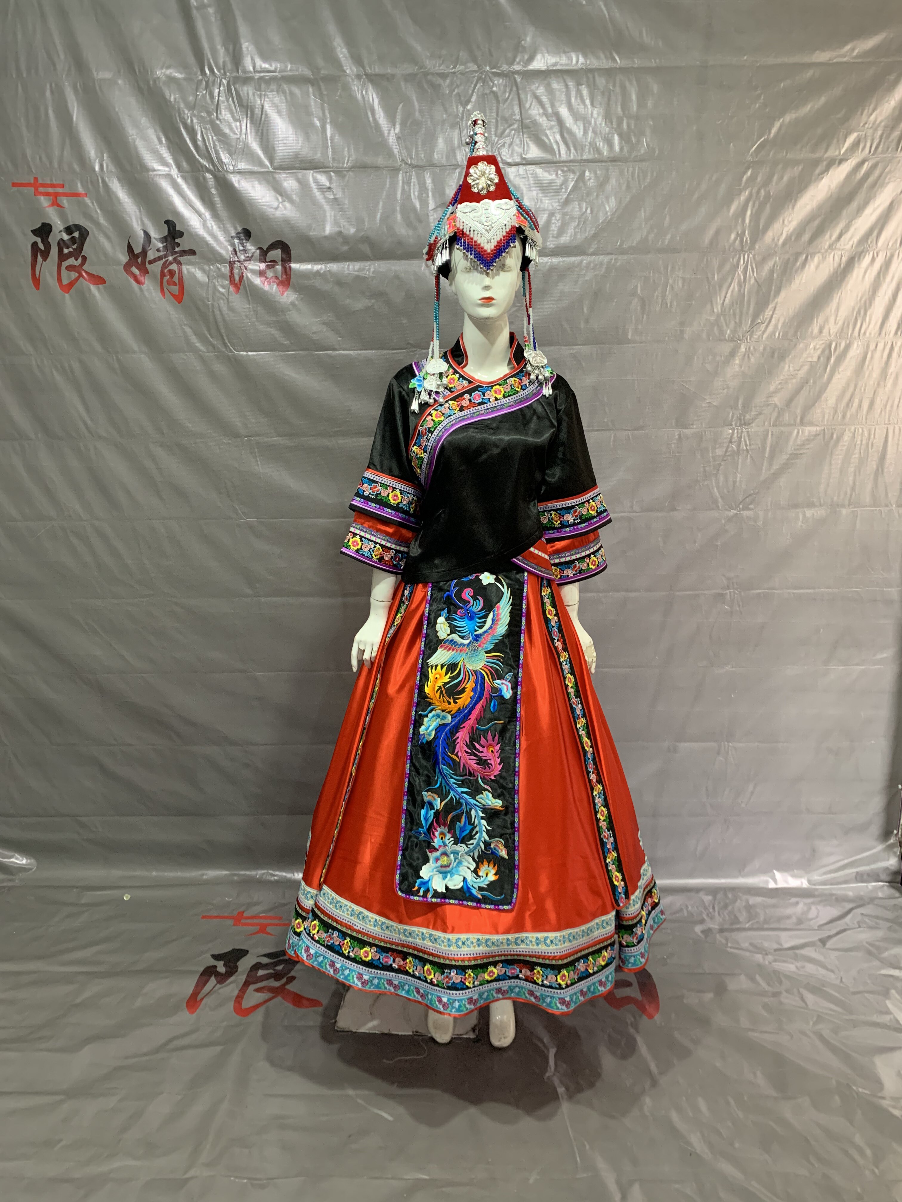 畲族套装女婚嫁少数民族渐变服装夏季衣服2023新款畲族舞蹈演出服