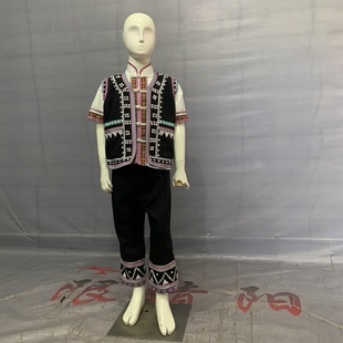 云南拉祜族男童装六一儿童演出拉祜族表演舞服56个民族舞蹈表演服