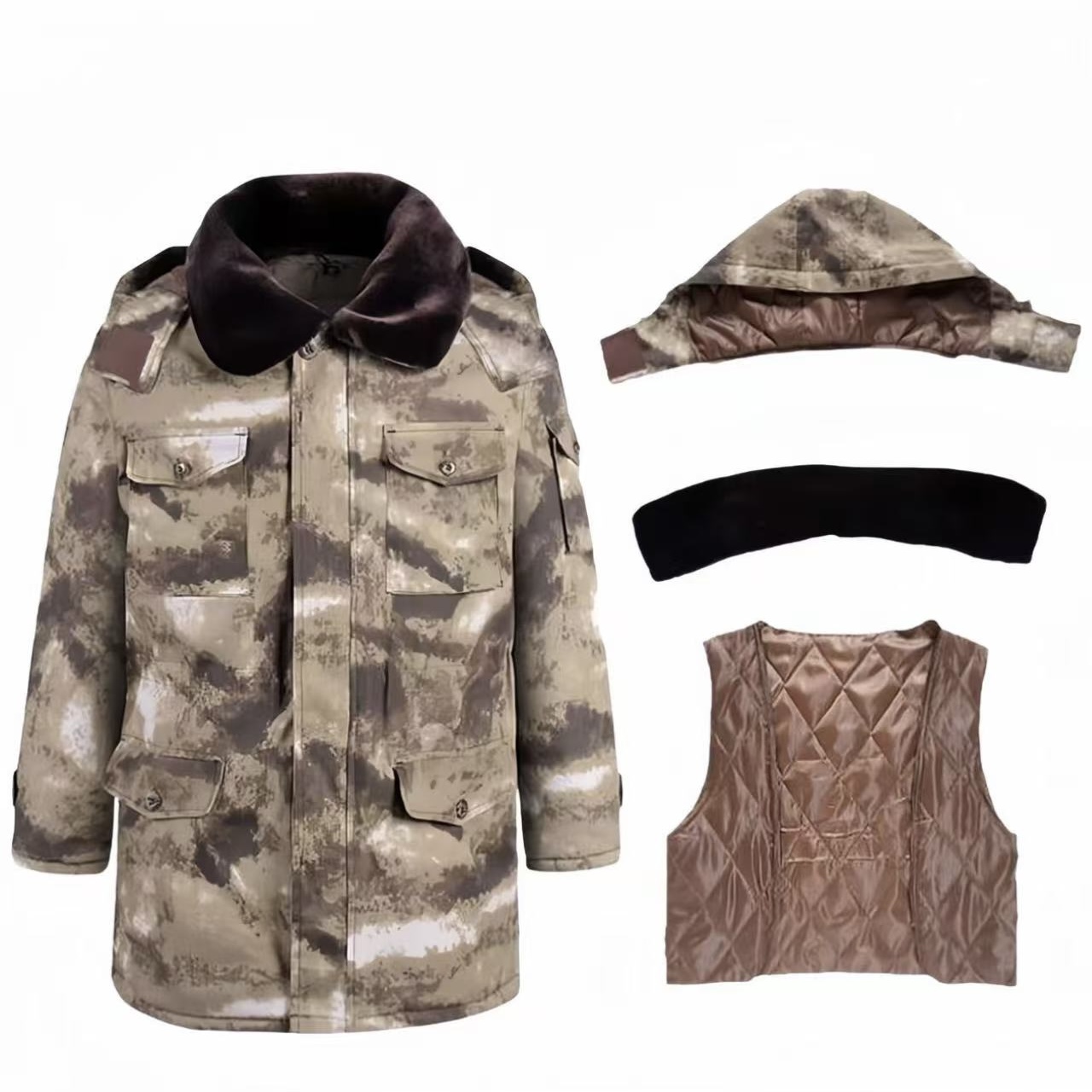 正版棉大衣男冬季加厚防寒迷彩大衣中长款冷库经典棉服