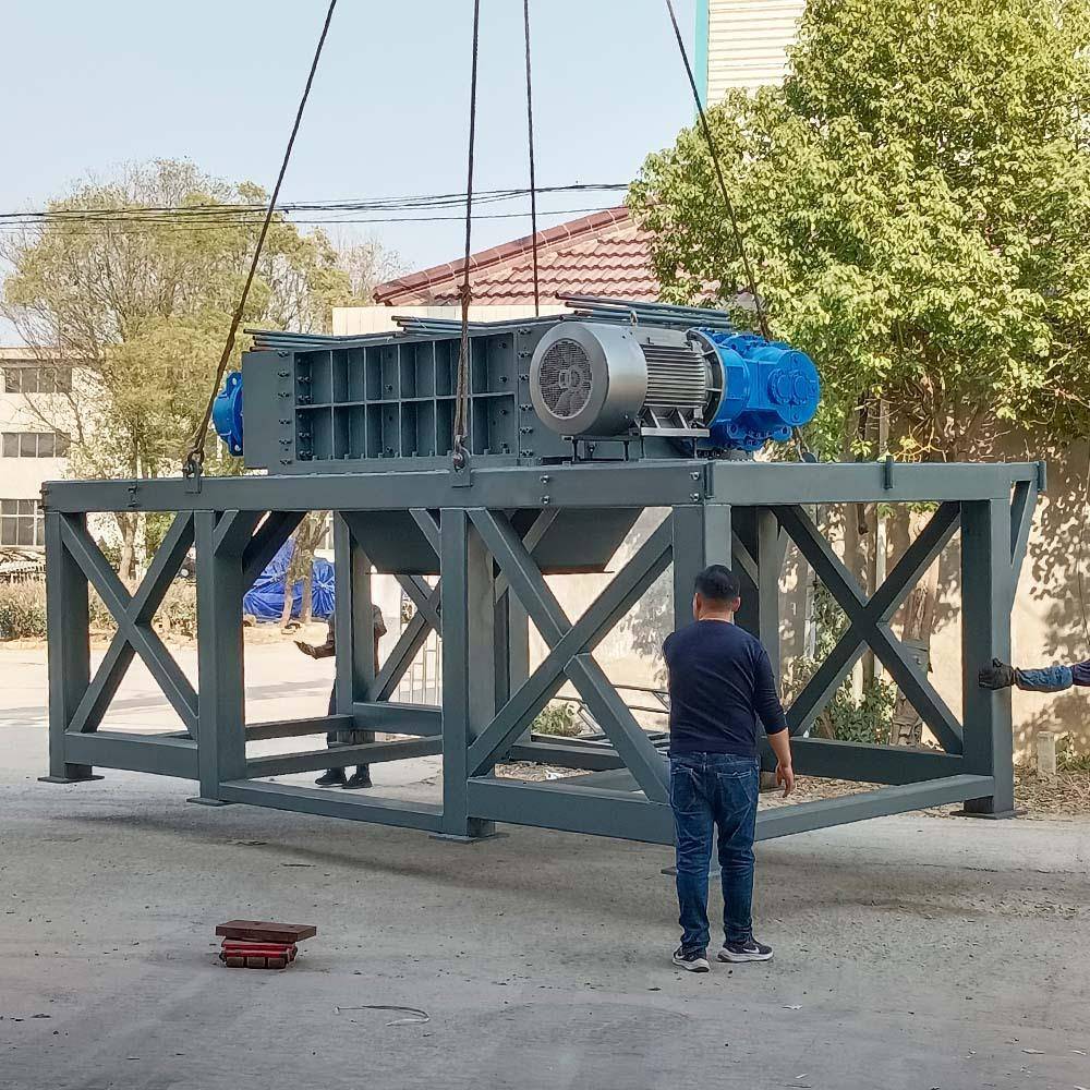 大型废旧家电家具撕碎机沙发床垫冰箱洗衣机破碎机塑料双轴对辊机