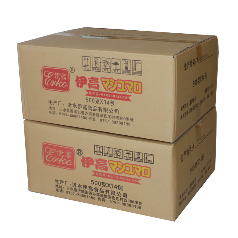 伊高棉花糖整箱14斤纯白柱形颗粒