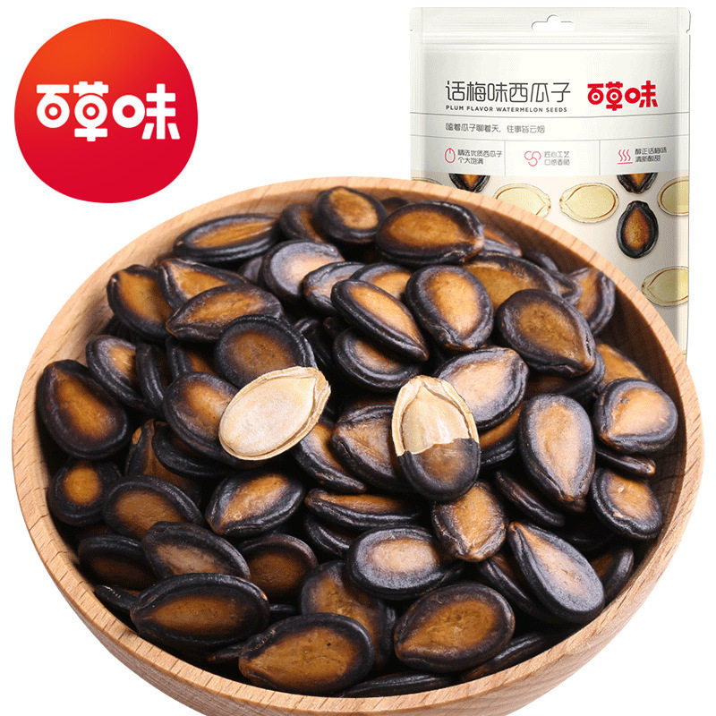 百草味话梅西瓜子108g箱规70包装