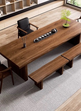 新中式实木桌椅茶桌组合现代简约家用功夫客厅泡茶办公室一体茶台