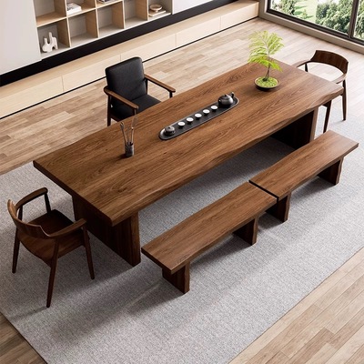 新中式实木茶桌组合办公室