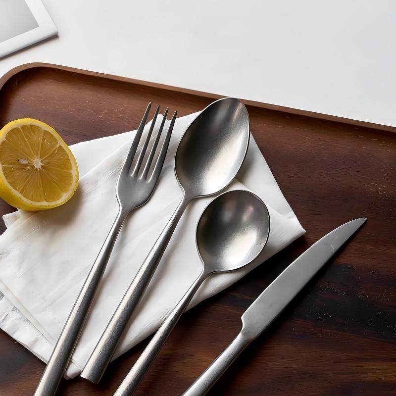 复古雪花砂牛排专用刀叉高档精致304不锈钢家用西餐餐具勺子叉子,餐饮具,西餐餐具套装,淘宝优惠券,粉丝福利购,淘宝优惠卷