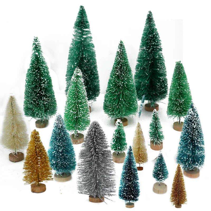 8Pcs 50-125mm Mixed Size Mini Christmas Tree Small Pine Tree