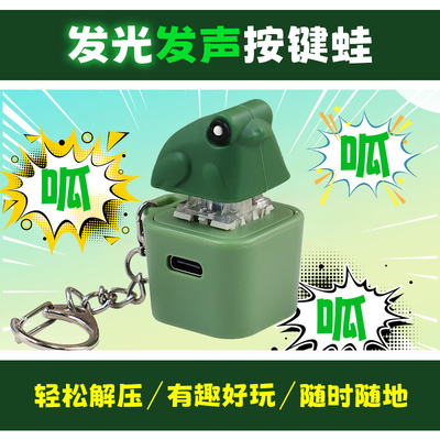 网红充电款青蛙发声钥匙扣解压声控玩具语音搞笑按键发声玩具挂件