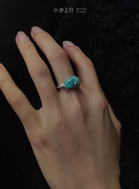 洵美稔 小池不识月 · 海沫  原创设计纯银开口串珠戒指小众轻奢