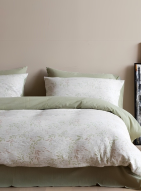 春山四件套 Refresh芮夫 四季款全棉A类裸睡提花简约绿色系原创