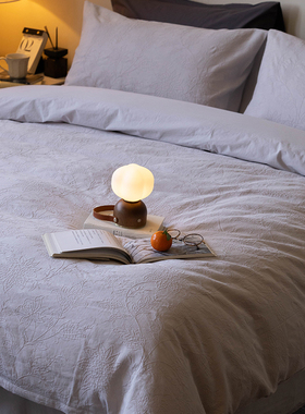 拾年四件套 Refresh芮夫全棉提花色织紫色被套床单床笠法式复古风