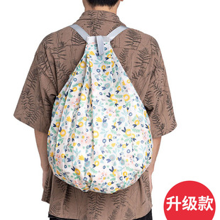 折叠旅行购物袋便携双肩超轻环保收纳袋超市大容量加厚防水买菜包