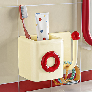 浴室梳子置物架壁挂式墙上牙刷牙膏收纳筒免打孔发圈发箍头绳挂钩