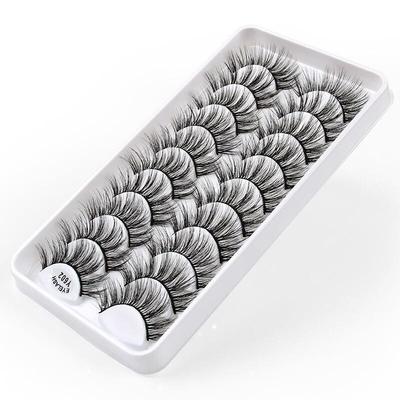 10 Pairs 3d Eyelashes Natural Slender Curl False Eyelashes