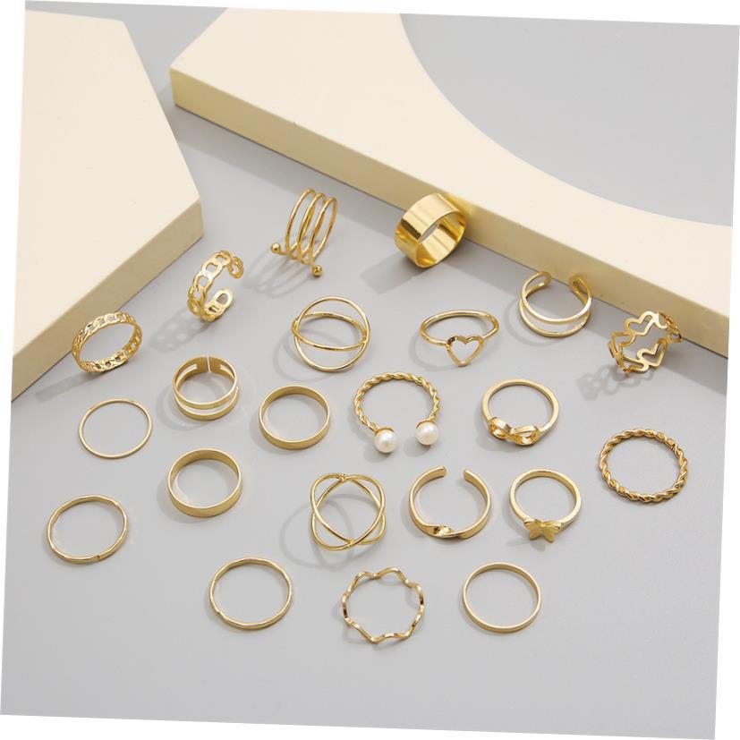 22pcs set New butterfly rings open joint ring set套装戒指女