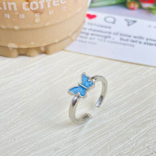 Oil dripping Butterfly Ring 滴油蝴蝶戒指覆古开 口可调节戒指