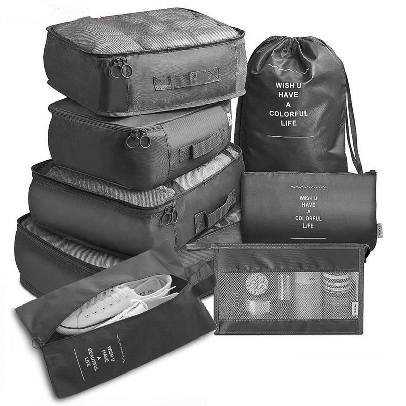 8pcs Set Travel Organizer Storage Bags Suitcase Packing Set