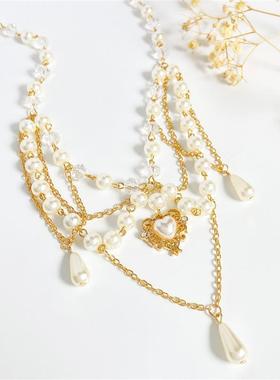 spicy girl pearl tassel love cross butterfly necklace women