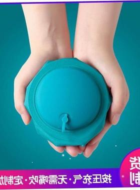 Press inflatable U-pillow portable air travel neck pillow