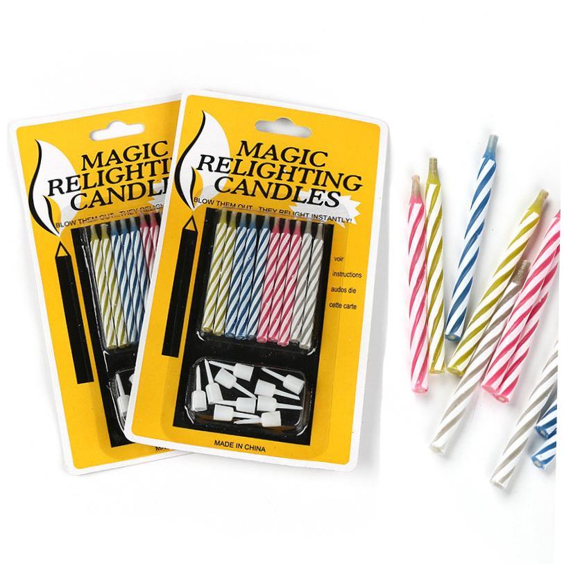 10Pcs Magic Relighting Birthday Candles Novelty Trick Candl1