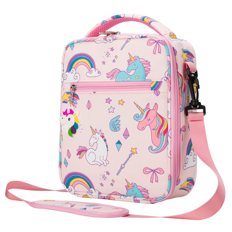 BPA free Children Cartoon Unicorn Lunch Box Bag for Girls