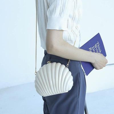 Acrylic Seashell Handbags Metal Snake Chain Shoulder Crossbo