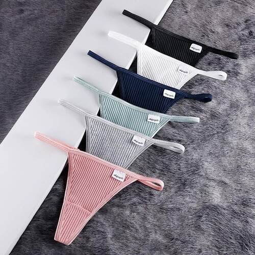 Women's Cotton G-String Thong Underwear Tangas T Back丁